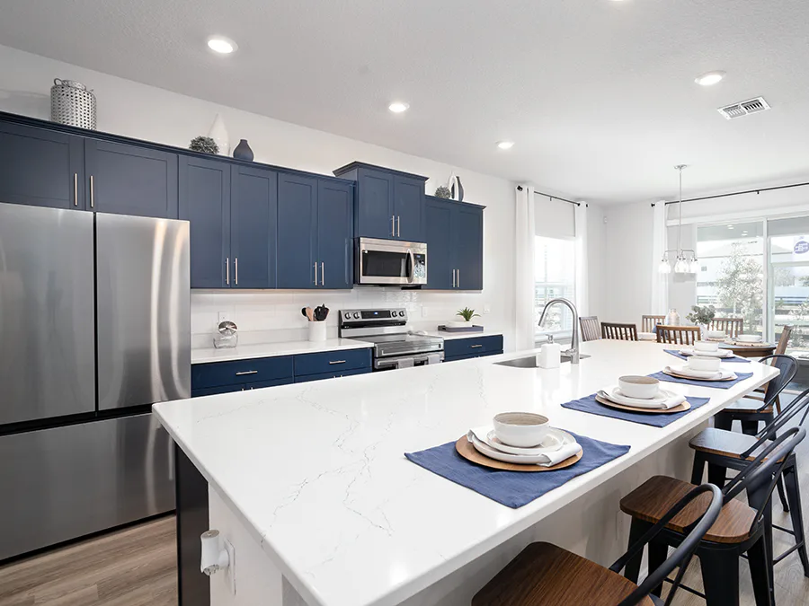 Gourmet kitchen in the Shelby model home at The Crossings in St. Cloud, FL